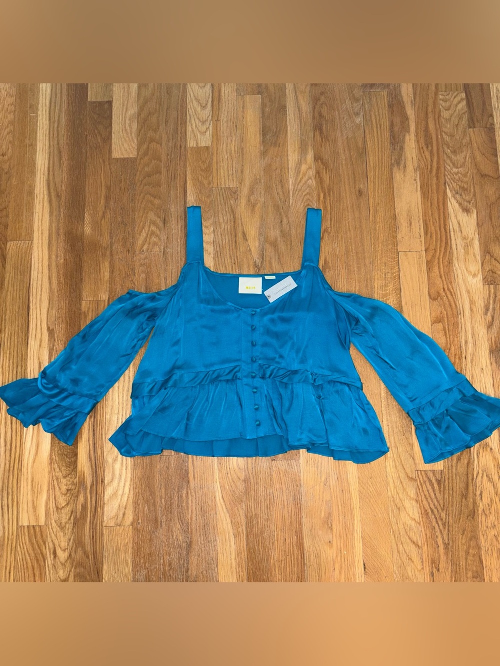 New Maeve Anthropologie Petite Medium Cold Shoulder Top